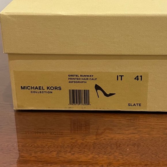 NIB Michael Kors Collection Gretel Tiger Calf Hair Pump - Picture 16 of 16